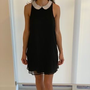 Black Shift Dress with White Collar